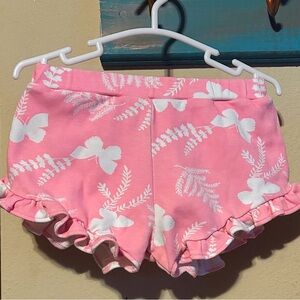 The Beaufort Bonnet Company Pink Floral Ruffle Shelby Shorts